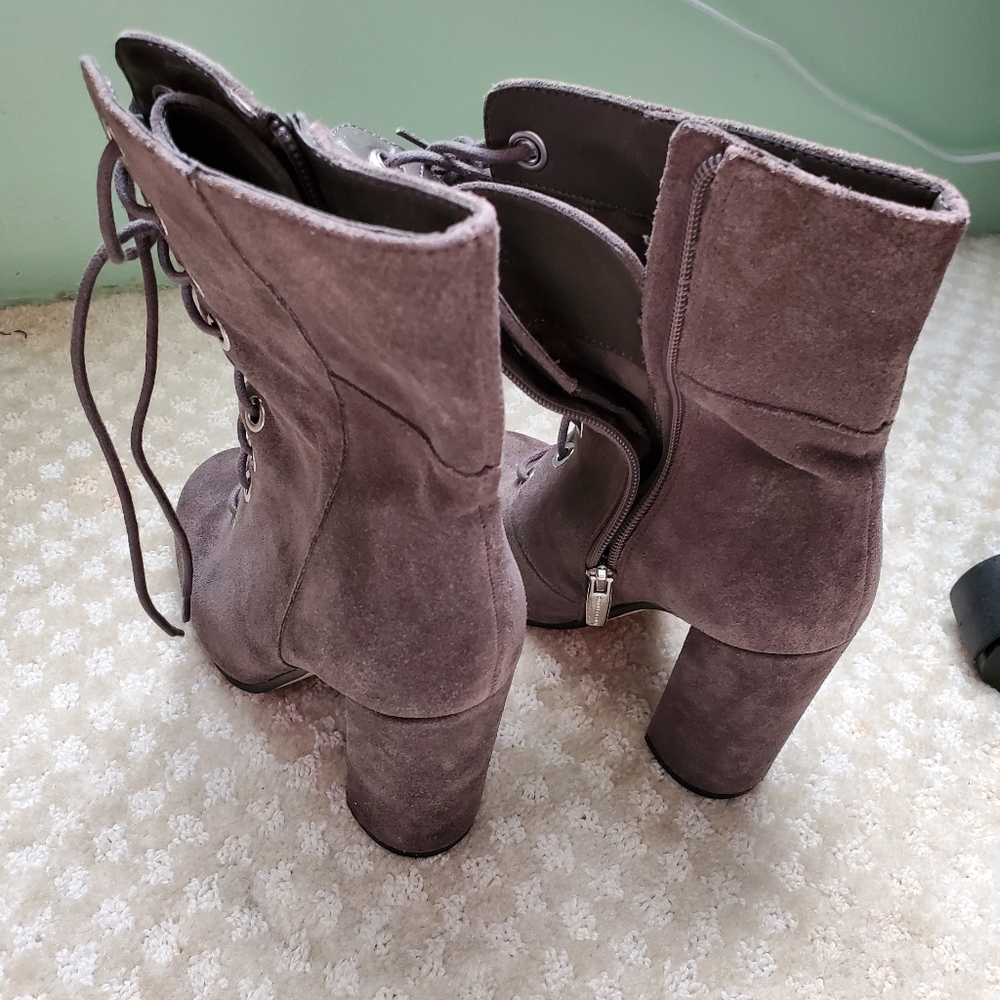 Vince Camuto grey suede lace up boots - Picture 5 of 5